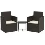 3-piece outdoor sofa set with black synthetic rattan cushions by vidaXL, Garden sets - Ref: Foro24-319190, Price: 134,21 €, D...