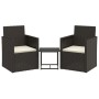 3-teilige Outdoor-Sofagarnitur mit schwarzen synthetischen Rattankissen von vidaXL, Gartensets - Ref: Foro24-319190, Preis: 1...