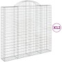 Cestas gaviones 12 uds forma de arco hierro 200x50x180/200 cm
