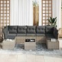 Conjunto de sofá de jardín 8 pcs Gris Claro Poliratán