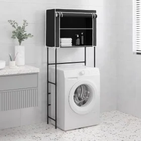 2-level black iron washer shelf 71x29.5x170.5cm by vidaXL, Towel racks - Ref: Foro24-343135, Price: 28,69 €, Discount: %