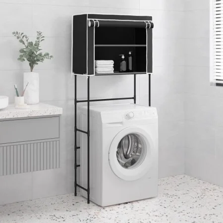 2-level black iron washer shelf 71x29.5x170.5cm by vidaXL, Towel racks - Ref: Foro24-343135, Price: 28,69 €, Discount: %