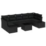 Conjunto de sofá de jardín 8 pcs Negro Poliratán
