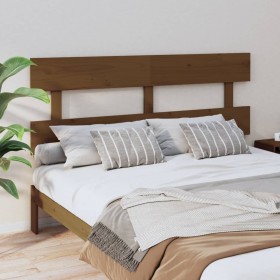 Cabecero de cama madera maciza de pino marrón miel 164x3x81 cm