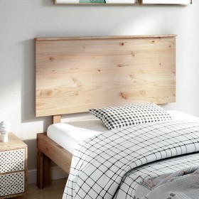 Cabecero de cama madera maciza de pino gris 124x6x82,5 cm