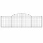 Cestas de gaviones 4 uds forma de arco hierro 300x30x80/100 cm