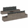 Conjunto de sofá de jardín con cojín 7 pcs Gris 55 x 55 x 37 cm