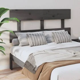 Bettkopfteil aus massivem grauem Kiefernholz, 124 x 3 x 81 cm von vidaXL, Kopf- und Fußteile - Ref: Foro24-819062, Preis: 24,...