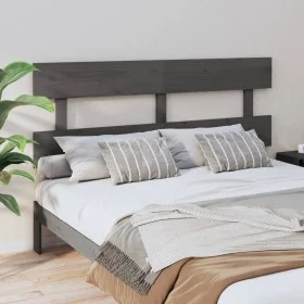 Solid gray pine wood bed headboard 164x3x81 cm by vidaXL, Headboards and footboards - Ref: Foro24-819082, Price: 31,57 €, Dis...