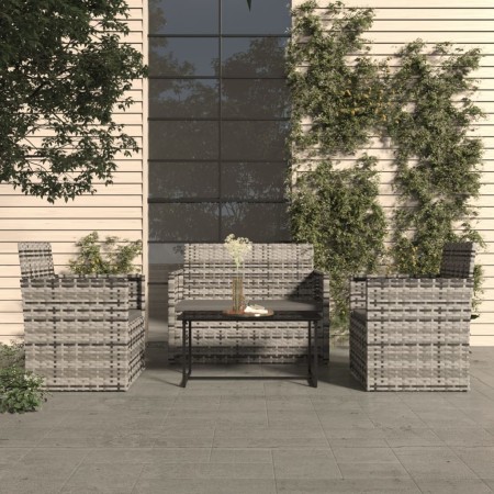 Garden furniture with cushions 4 pieces gray synthetic rattan by vidaXL, Garden sets - Ref: Foro24-319195, Price: 212,42 €, D...