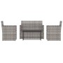 Garden furniture with cushions 4 pieces gray synthetic rattan by vidaXL, Garden sets - Ref: Foro24-319195, Price: 212,42 €, D...