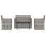 Garden furniture with cushions 4 pieces gray synthetic rattan by vidaXL, Garden sets - Ref: Foro24-319195, Price: 172,72 €, D...