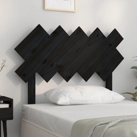 Solid black pine wood bed headboard 104x3x80.5 cm by vidaXL, Headboards and footboards - Ref: Foro24-819209, Price: 23,23 €, ...