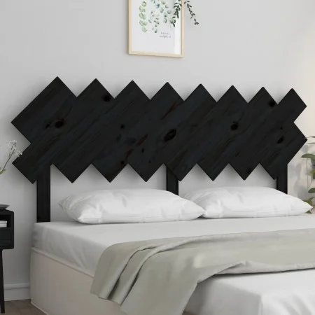 Solid black pine wood bed headboard 159.5x3x80.5 cm by vidaXL, Headboards and footboards - Ref: Foro24-819234, Price: 34,17 €...
