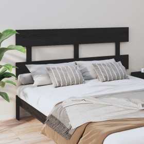 Cabecero de cama madera maciza de pino negro 164x3x81 cm de vidaXL, Cabeceros y pies de cama - Ref: Foro24-819084, Precio: 38...