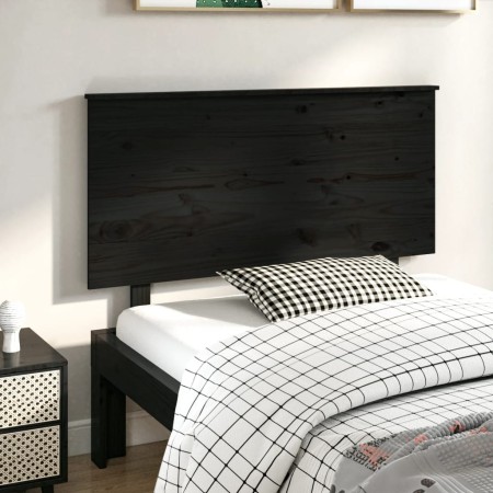 Solid black pine wood bed headboard 124x6x82.5 cm by vidaXL, Headboards and footboards - Ref: Foro24-819164, Price: 40,24 €, ...