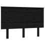 Solid black pine wood bed headboard 124x6x82.5 cm by vidaXL, Headboards and footboards - Ref: Foro24-819164, Price: 40,24 €, ...