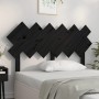 Solid black pine wood bed headboard 132x3x81 cm by vidaXL, Headboards and footboards - Ref: Foro24-819219, Price: 43,44 €, Di...