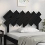 Solid black pine wood bed headboard 132x3x81 cm by vidaXL, Headboards and footboards - Ref: Foro24-819219, Price: 43,44 €, Di...