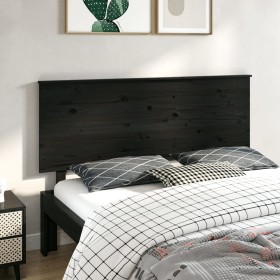 Cabecero de cama madera maciza de pino negro 164x6x82,5 cm