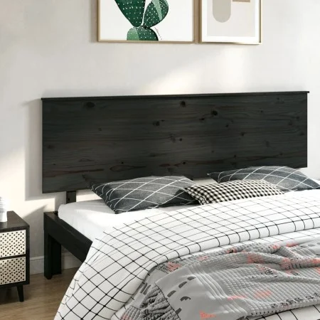 Solid black pine wood bed headboard 204x6x82.5 cm by vidaXL, Headboards and footboards - Ref: Foro24-819194, Price: 59,56 €, ...
