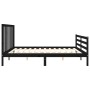 Bed frame with black solid wood headboard 200x200 cm by vidaXL, Beds and slatted bases - Ref: Foro24-3193815, Price: 171,94 €...