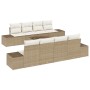 Conjunto de sofá de jardín 7 pcs beige y crema 55 x 55 x 37 cm