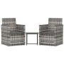 Garden furniture with cushions 3 pieces gray synthetic rattan by vidaXL, Garden sets - Ref: Foro24-319191, Price: 126,86 €, D...