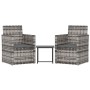 Gartenmöbel mit Kissen 3 Stück graues synthetisches Rattan von vidaXL, Gartensets - Ref: Foro24-319191, Preis: 132,00 €, Raba...