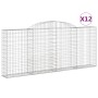Cestas de gaviones 12 uds forma de arco hierro 300x50x120/140cm