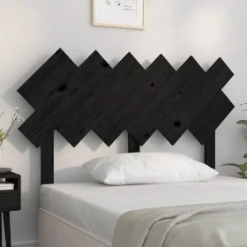 Cabecero de cama madera maciza de pino negro 122,5x3x80,5 cm de vidaXL, Cabeceros y pies de cama - Ref: Foro24-819214, Precio...