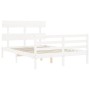 Weißer Massivholzbettrahmen mit Kopfteil 120x200 cm von vidaXL, Betten und Lattenroste - Ref: Foro24-3195087, Preis: 118,75 €...