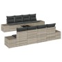 Conjunto de sofá de jardín 7 pcs Gris claro 55 x 55 x 37 cm