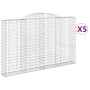 Cestas de gaviones 5 uds forma de arco hierro 300x30x180/200 cm