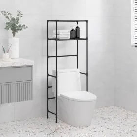 2-tier shelf above black iron toilet 53.5x28x143 cm by vidaXL, Towel racks - Ref: Foro24-343133, Price: 25,05 €, Discount: %