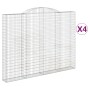 Cestas de gaviones 4 uds forma de arco hierro 300x30x220/240 cm