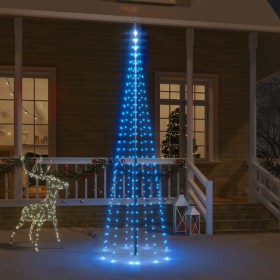 Árbol de Navidad en asta de bandera 310 LED azul 300 cm