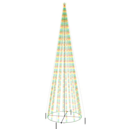 Conical Christmas tree 1134 colorful LEDs 230x800 cm by vidaXL, Christmas trees - Ref: Foro24-343501, Price: 121,34 €, Discou...