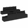 Conjunto de sofá de jardín 7 pcs Negro 294 x 62 x 69 cm
