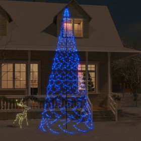 Árbol de Navidad en asta de bandera 1400 LED azul 500 cm