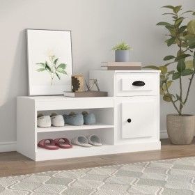 Mueble zapatero madera contrachapada blanco 100x42x60 cm