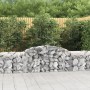 Cestas de gaviones 12 uds forma de arco hierro 300x50x60/80 cm