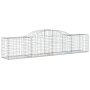 Cestas de gaviones 12 uds forma de arco hierro 300x50x60/80 cm