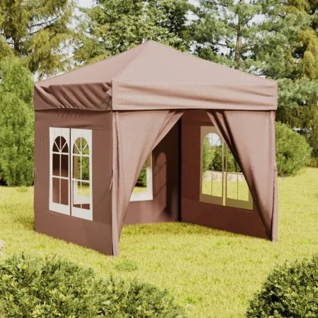 Folding party tent with taupe gray side walls 2x2 m by vidaXL, Tents and gazebos - Ref: Foro24-93505, Price: 120,87 €, Discou...