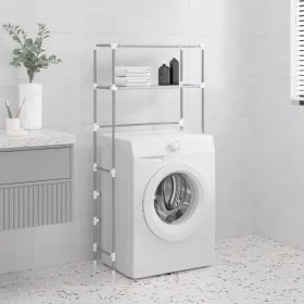2-tier shelving over washing machine gray iron 69x28x143 cm by vidaXL, Towel racks - Ref: Foro24-343132, Price: 24,48 €, Disc...