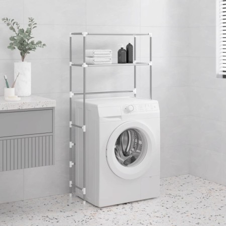 2-tier shelving over washing machine gray iron 69x28x143 cm by vidaXL, Towel racks - Ref: Foro24-343132, Price: 24,90 €, Disc...
