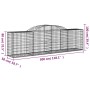 Cestas de gaviones 6 uds forma de arco hierro 300x50x80/100 cm