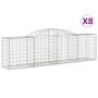 Cestas de gaviones 8 uds forma de arco hierro 300x50x80/100 cm