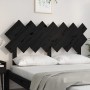 Cabecero de cama madera maciza de pino negro 151,5x3x81 cm