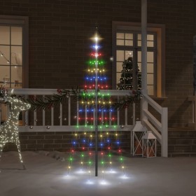 Árbol de Navidad en asta de bandera 108 LED de colores 180 cm